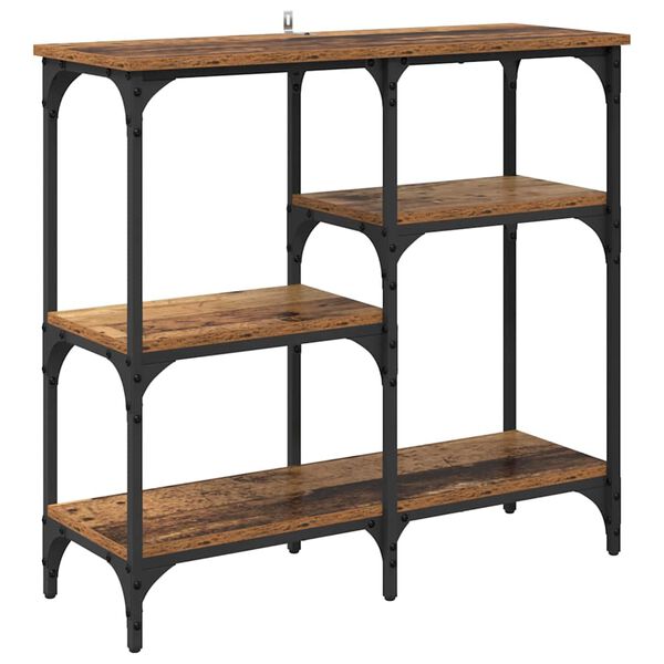 vidaXL Konzolna miza s polico Star les 80 x 29 x 75 cm Konstruiran les