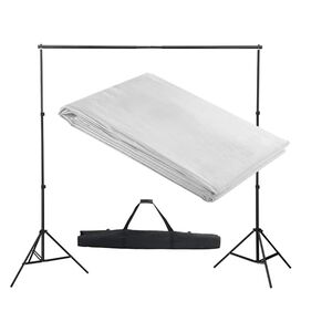vidaXL Podporni sistem za ozadje 300 x 300 cm bele barve