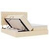 vidaXL Postelja z LED lučmi z vzglavjem Krema 180 x 200 cm blago