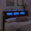 vidaXL LED posteljno vzglavje rjavi hrast 180x18,5x103,5 cm inž. les