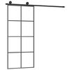 vidaXL Drsna vrata z opremo 90x205 cm ESG steklo in aluminij