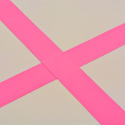 vidaXL Napihljiva gimnastična podloga s tlačilko 500x100x10 cm roza