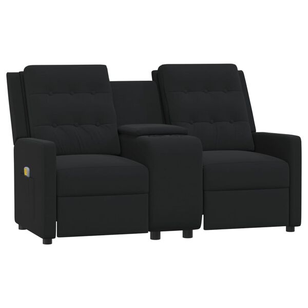 vidaXL Masažni dvosed z držali za skodelico črn