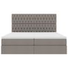 vidaXL Postelja z LED lučmi z vzglavjem Taupe 180 x 200 cm blago