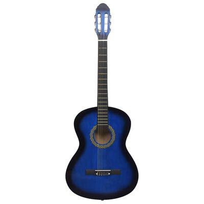 vidaXL Klasična kitara za začetnike s torbo modra 4/4 39"