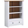 vidaXL Knjižna omara bela 80x35x110 cm trdna borovina Panama Range