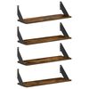 vidaXL Stenske police 4 kos Dimljen hrast 60 x 20 x 17 cm