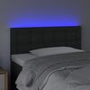 vidaXL LED posteljno vzglavje črno 80x5x78/88 cm umetno usnje
