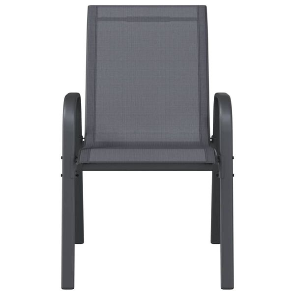 vidaXL Vrtni stoli 4 kosi siv tekstil