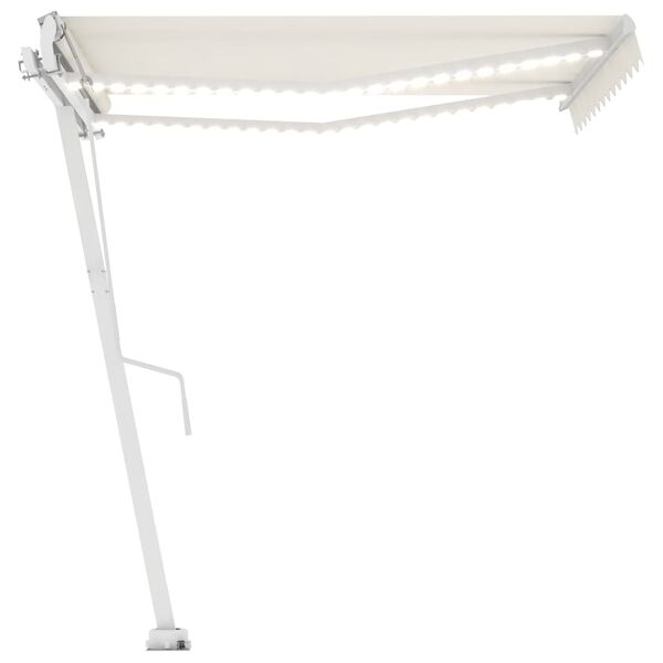 vidaXL Avtomatska tenda LED + senzor 350x250 cm krem