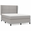 vidaXL Box spring postelja z vzmetnico svetlo siva 140x200 cm blago