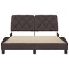 vidaXL Posteljni okvir brez vzmetnice temno rjav 140x200 cm tkanina