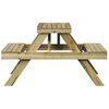 vidaXL Piknik miza 105x134x75 cm impregnirana borovina