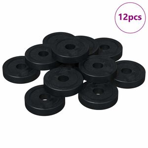 vidaXL primerna za ploske podložke 12 pcs Črna &empty;15 x 3 mm