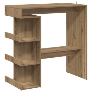 vidaXL Barska miza s policami artisan hrast 100x48x101,5 cm