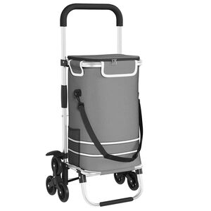 vidaXL Nakupovalni voziček 1 Siva 47 x 39 x 100,5 cm Oxford tkanina