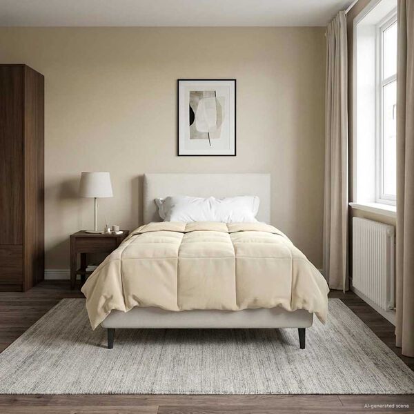 vidaXL Polna celoletna prevleka krema 135 x 200 cm Mikrovlakna