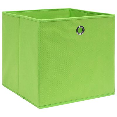 vidaXL Škatle za shranjevanje 4 kosi zelene 32x32x32 cm blago