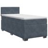 vidaXL Postelja boxspring z vzmetnico Temno siva 90 x 200 cm Žamet