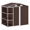 vidaXL Vrtna lopa s stojalom rjava 205x130x183 cm železna