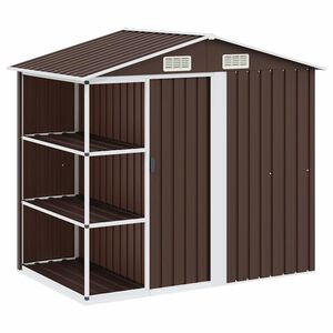 vidaXL Vrtna lopa s stojalom rjava 205x130x183 cm železna