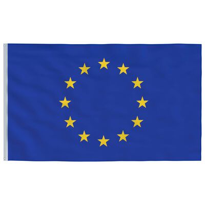vidaXL Evropska zastava in aluminijast zastavni drog 4 m