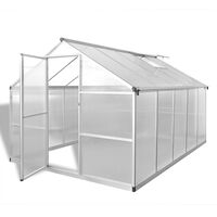 vidaXL Okrepljen aluminijast rastlinjak z okvirjem 7,55 m²