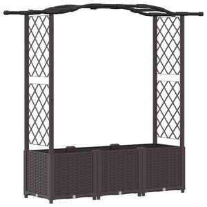 vidaXL Dvignjeno leži&scaron;če s trellisom in streho Rjava 164 x 40 x 138 cm
