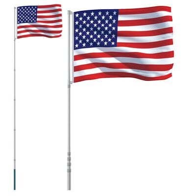 vidaXL Zastava Združenih držav Amerike in drog 5,55 aluminij