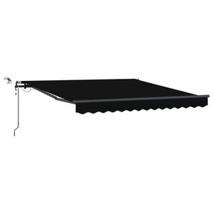 vidaXL Vlečna tenda Črna 350 x 250 cm Poliester