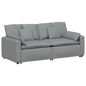 vidaXL Modularni kavč z blazinami svetlo siv