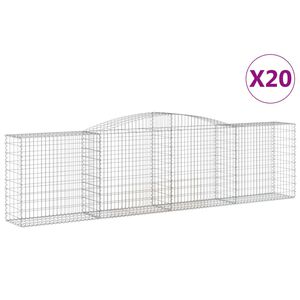 vidaXL Obokane gabion ko&scaron;are 20 kosi 400x50x100/120cm pocinkano železo