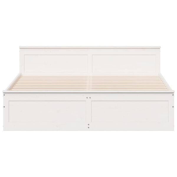 vidaXL Posteljni okvir brez vzmetnice z vzglavjem 180x200 cm borovina