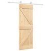vidaXL Drsna vrata Naravna in bela 70 x 210 cm Masiven borov les