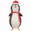 vidaXL Figura snežnega pingvina Toplo bela 78 x 178 cm blago