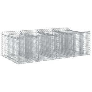 vidaXL Gabionska dvignjena postelja 2 kos 200 x 100 x 60 cm Srebrna