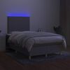 vidaXL Box spring postelja z vzmetnico LED sv. siva 120x190 cm blago