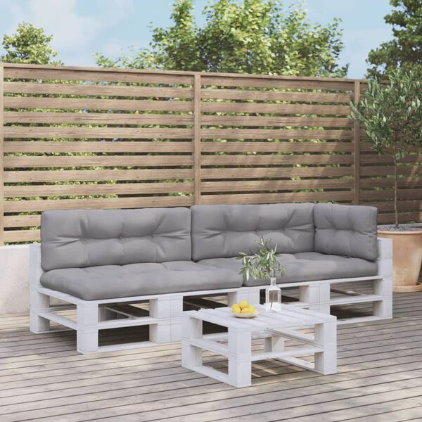 vidaXL Blazine za kavč iz palet 5 kosov sive