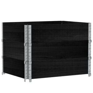 vidaXL Paletni okvirji 3 kosi črni 80x60 cm trdna borovina