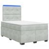 vidaXL Postelja boxspring z vzmetnico Svetlo siva 120 x 200 cm Žamet