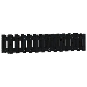 vidaXL Vrtna visoka greda z ograjico črna 150x30x30 cm trdna borovina