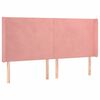 vidaXL LED posteljno vzglavje roza 203x16x118/128 cm žamet