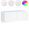 vidaXL Stenske TV omarice z LED lučkami 2 kosa bela 60x35x41 cm