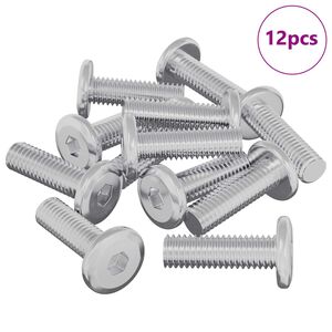 vidaXL Vijak 12 pcs srebrna 8 x 25 mm Jeklo