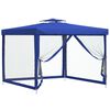 vidaXL Paviljon z dvojno streho moder 3x3x2,68 m tkanina