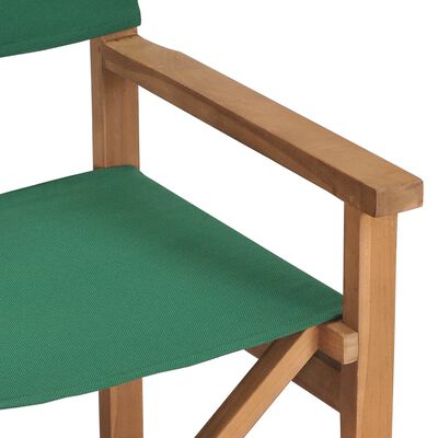 vidaXL Režiserski stol 2 kosa trdna tikovina zelen
