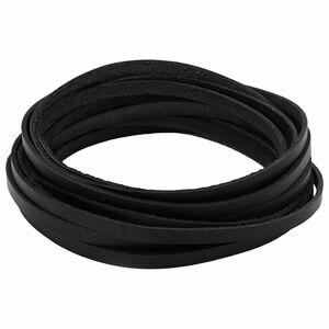 vidaXL Usnjeni trak 1 Črna 500 x 0,8 cm Usnje