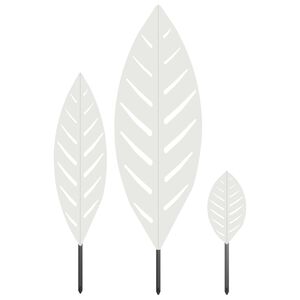 vidaXL Vrtna palica 3 kos 116,5 x 35 x 3 cm Jeklo Bela