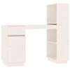 vidaXL Pisalna miza bela 110x53x117 cm trdna borovina