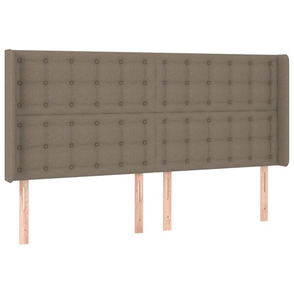 vidaXL Vzglavje z u&scaron;esi taupe 203x16x118/128 cm blago
